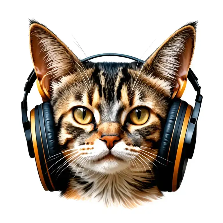 Cat Wearing Headphones
