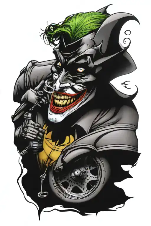 Batman Joker With Retro Motorcycle Helmet