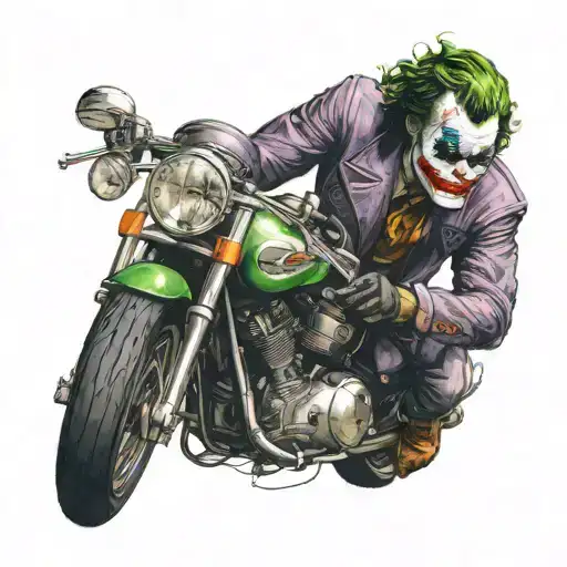 Joker With Cafe Racer Motorcycle Helmet