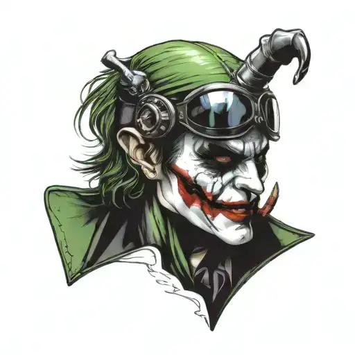 Joker With Motorcycle Helmet On His Head Cafe Racer Motorcycle Helmet