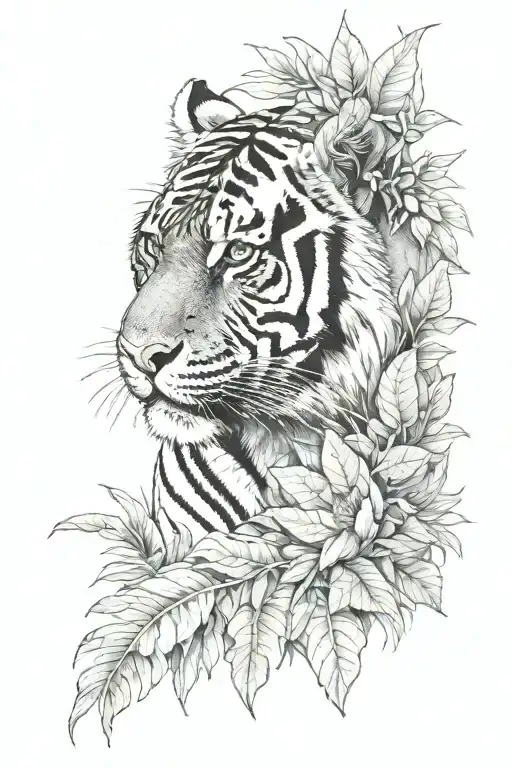 Tiger Parrot Orangutan In Forest