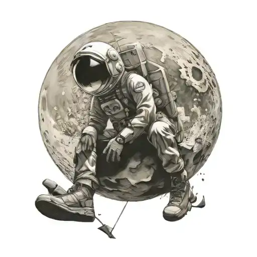 Cool Guy Sitting On The Moon