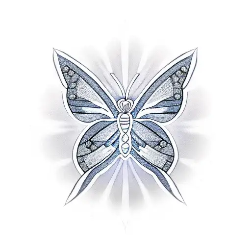 Moth With Heart In Diamonds Shape