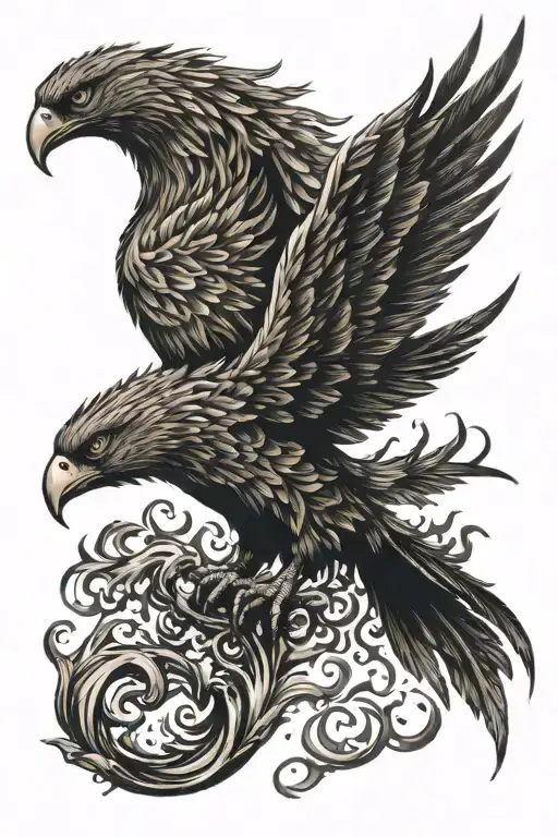 Phoenix Rising From Flames