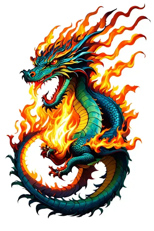 Dragon Breathing Fire Wrapping Arm Sleeve