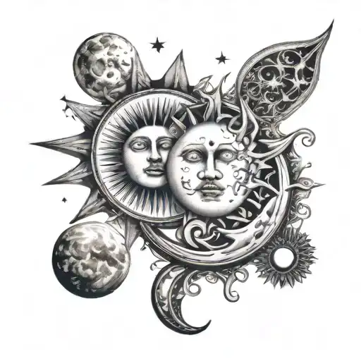 Duality Sea And Sun And Moon