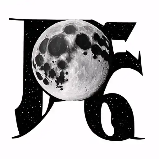 Moon With Number 6 Modern Nasa Spacex Style Of