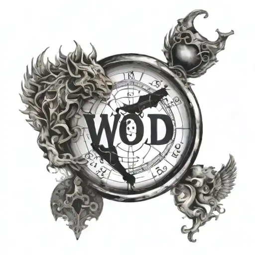 Wold And Black Heart Symbol Separated Capricorne Astrolosie Sign And Passion Word