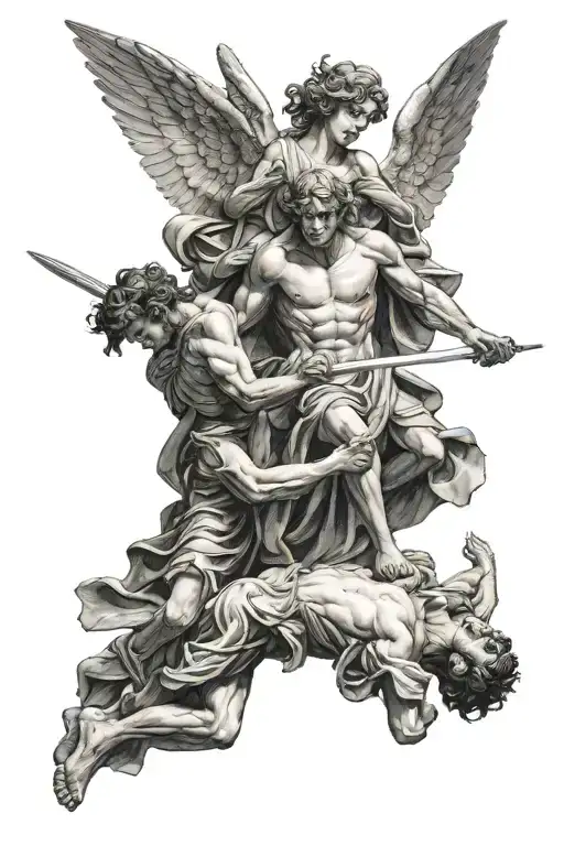 Angel Fighting Dark Figuers
