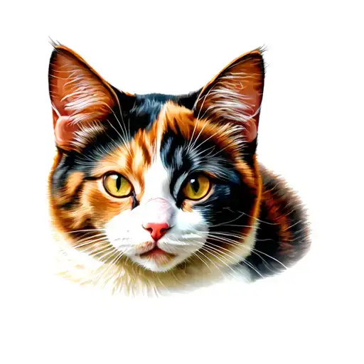 Calico Cat Curled