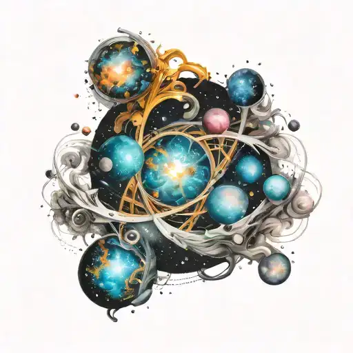 An Abstract Interpretation Of The Universe With Swirling Galaxies And Calming Colors