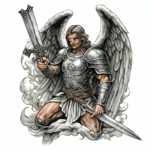 Angel Warrior Wielding A Sword