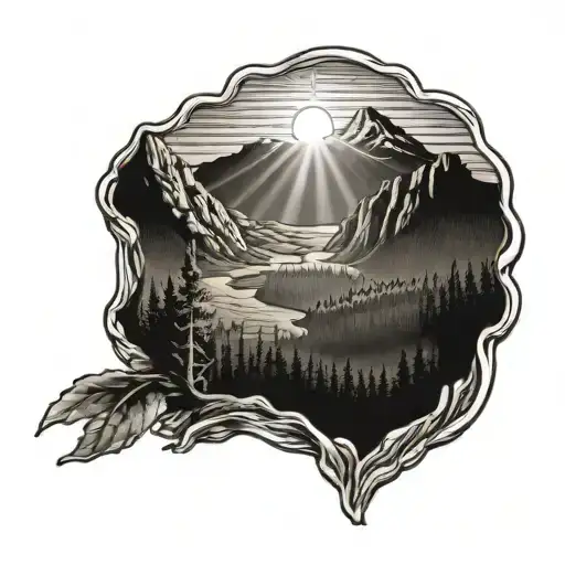 Blueridge Moutains With Sun Shining Brightly