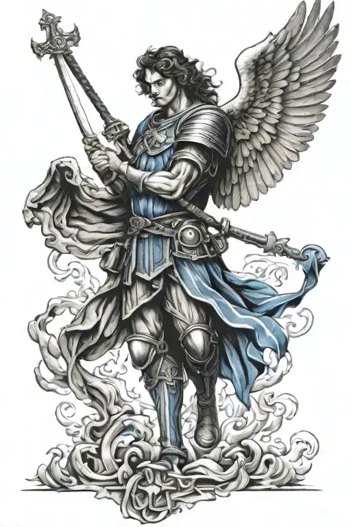 Thin Blue Line Flag St Michael Archangel Michael In Battle