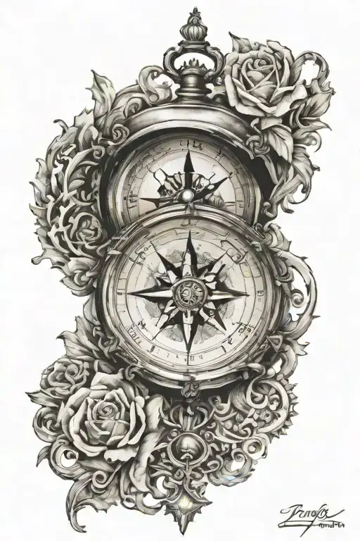 Compass Design Clock 2005 Written