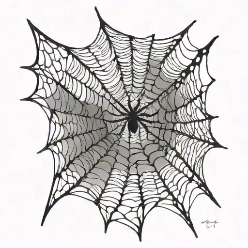 A Spider Web On A Black Background With A Falling Shadow