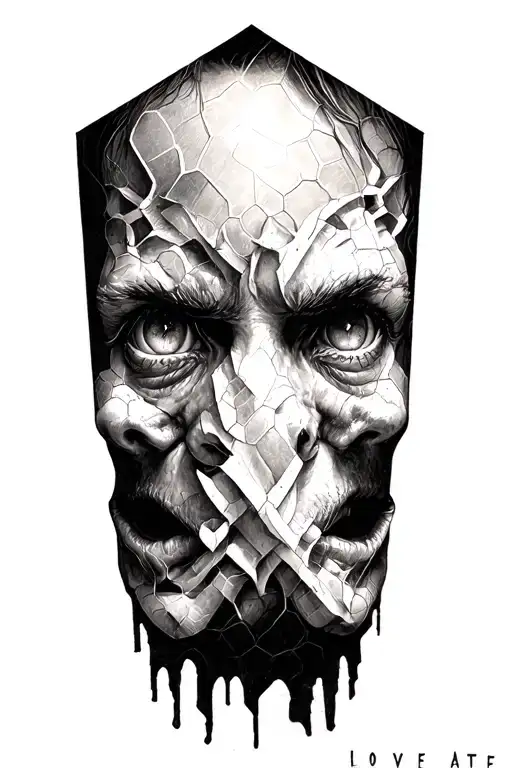 Depression Hexagon Pattern Inspired Love Hate