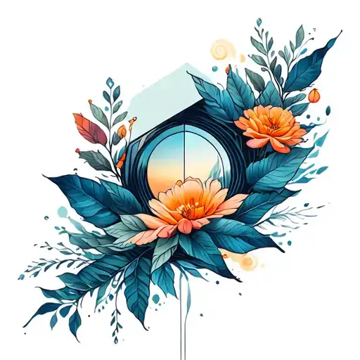 Geometric And Nature Fusion Sleeve