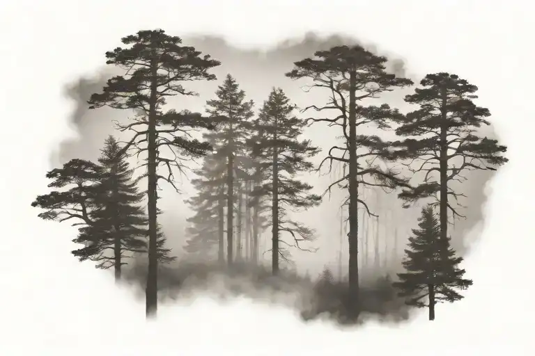 Forest With Fog Blur