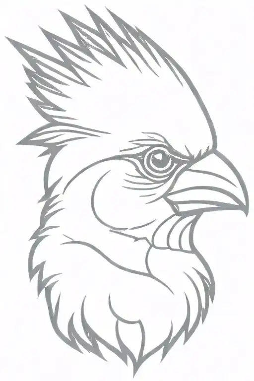 Flaming Cardinal Head Profile