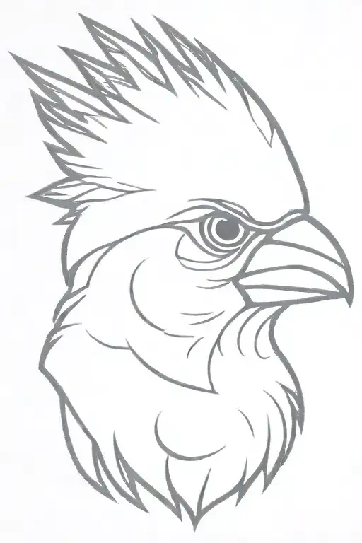 Flaming Cardinal Head Profile