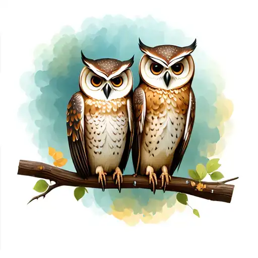 2 Owl Children Owl Mom