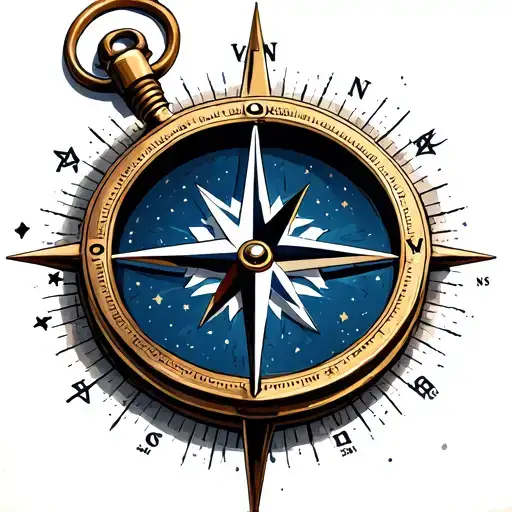 Compass With Stars Forming