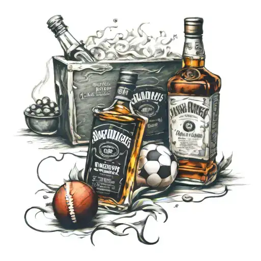 Number 7 & Jack Daniels Whiskey & Spade Ace & Football