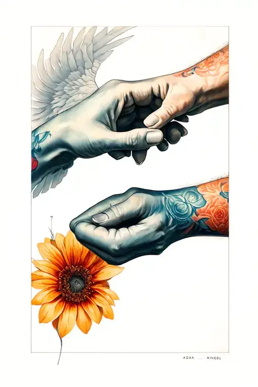 Two Hands That Are About To Touch The Creation Of Adan By Migel Angel