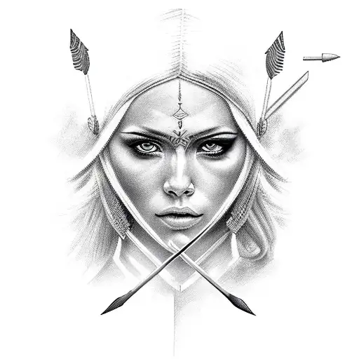 Female Warrior With Arrow
