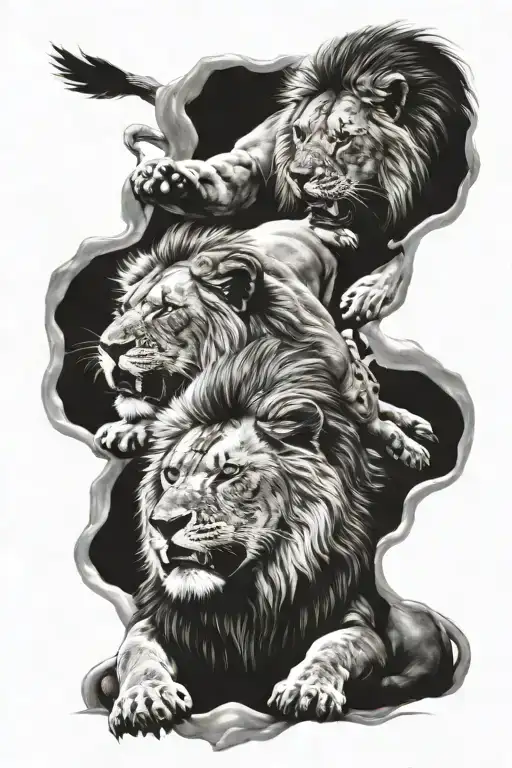 Lions Eating Another Lion