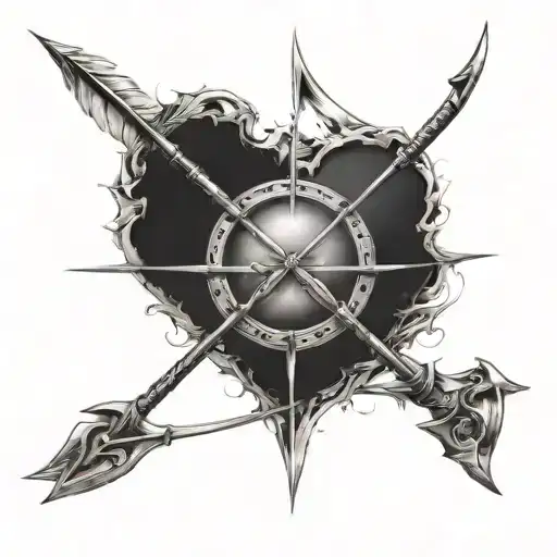 Bow And Arrow Couple Tattoo For