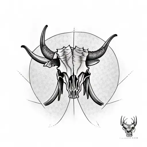 Longhorn Skull With Daffodils