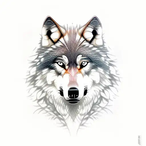 Wolf Bushes Trees Forest