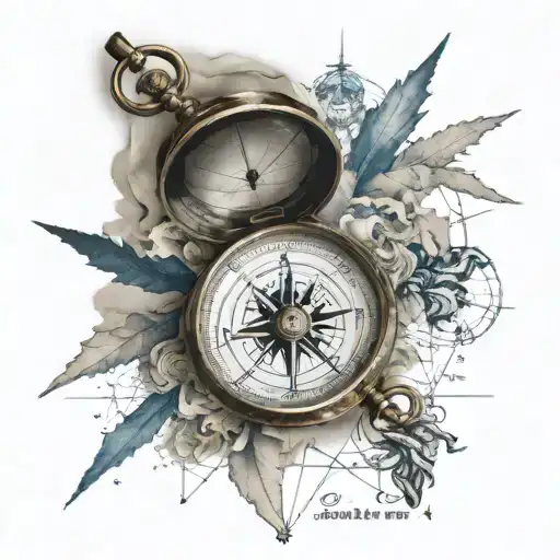 Compass With Island Map