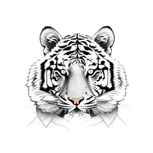 Tiger Head In Jungle