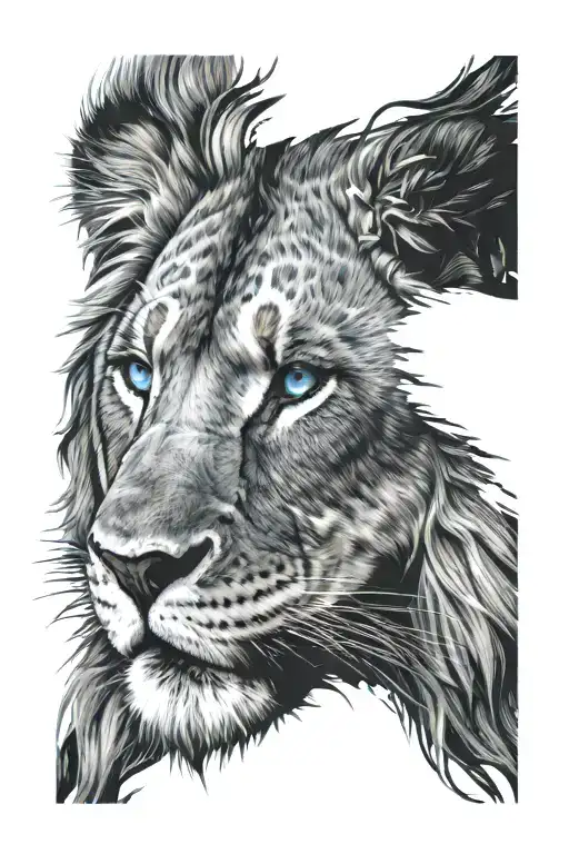 Lion Blue Eyes