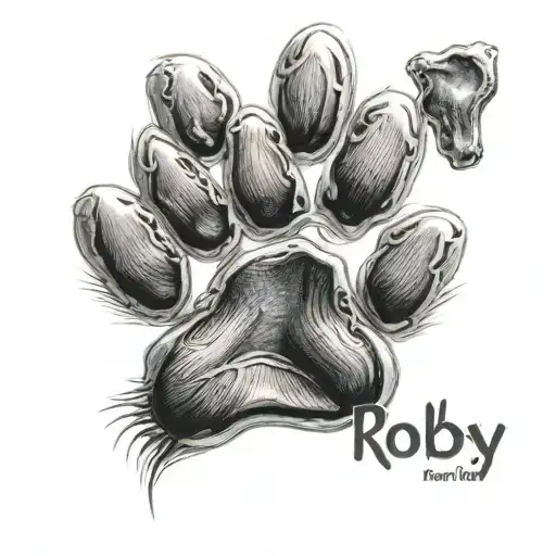 Dog Paw With The Name Robby Underneath