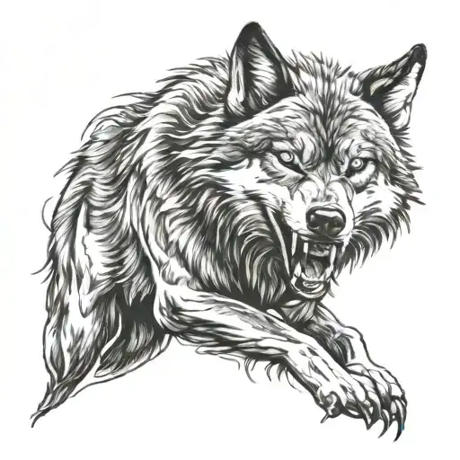 Wolf Angry Forearm