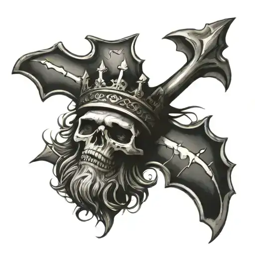 Cross With Thorn Crown Tilted