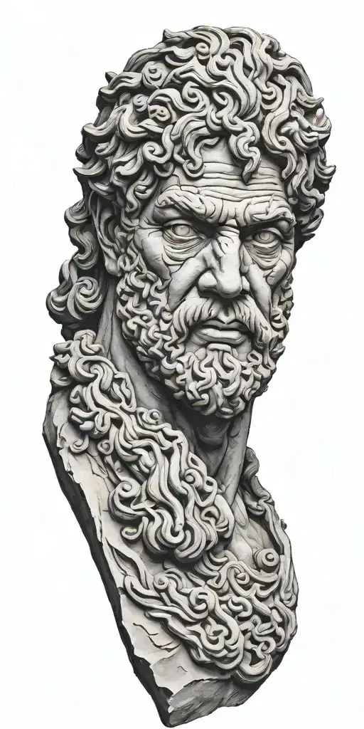 Greek Gods Faces Sculpture Realistic Black