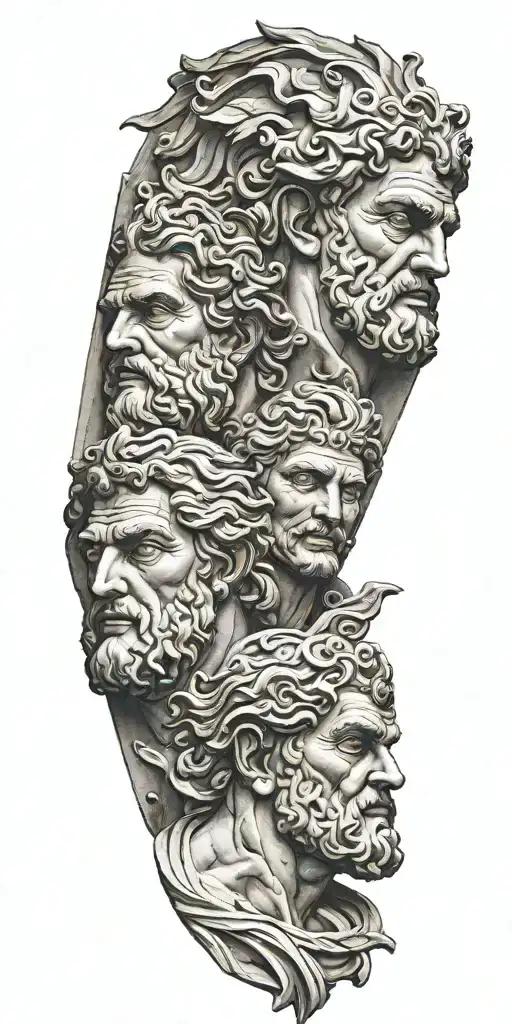 Greek Gods Faces Sculpture