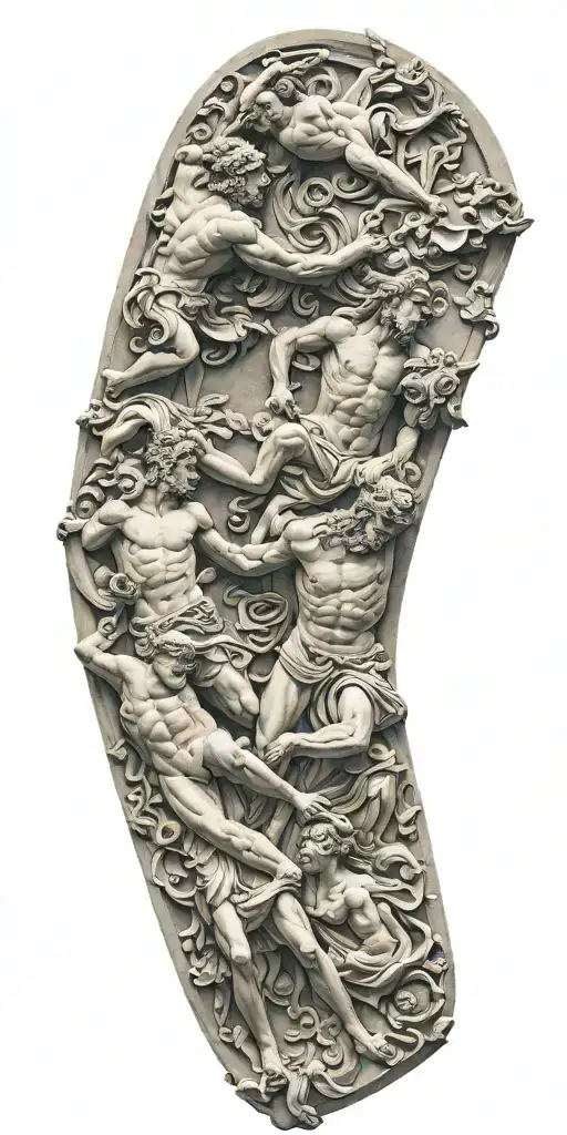 Greek Gods Battle Marble Sculpture