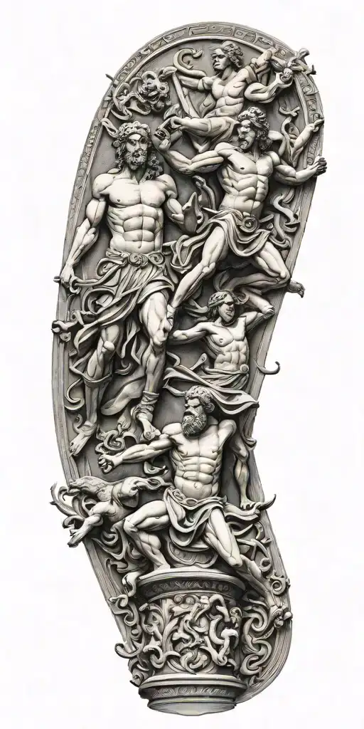 Greek Gods Battle Sculpture