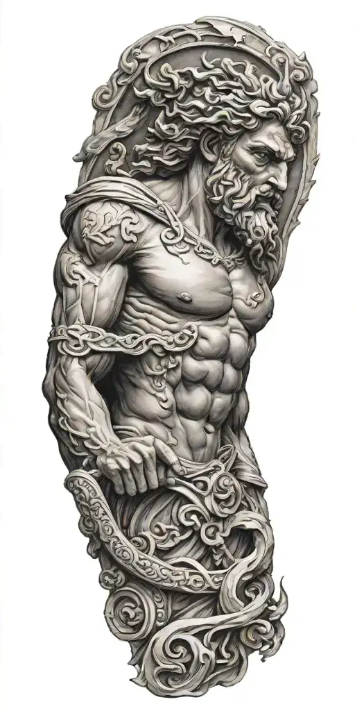Greek Gods Arm Sleeve Tattoo Design