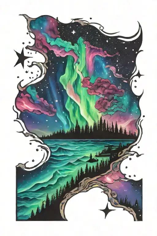 Northern Lights Galaxy Sky