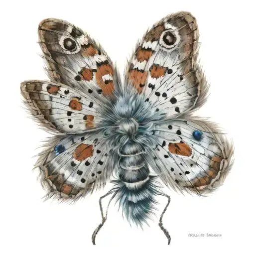 Blue Brown And Gray Fuzzy Moth