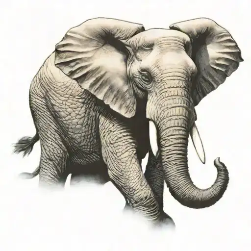 Elephant With Tusks With A Encorpareted