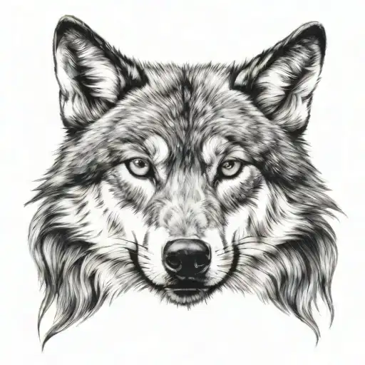 Wolf Face Tattoo Design Inspired