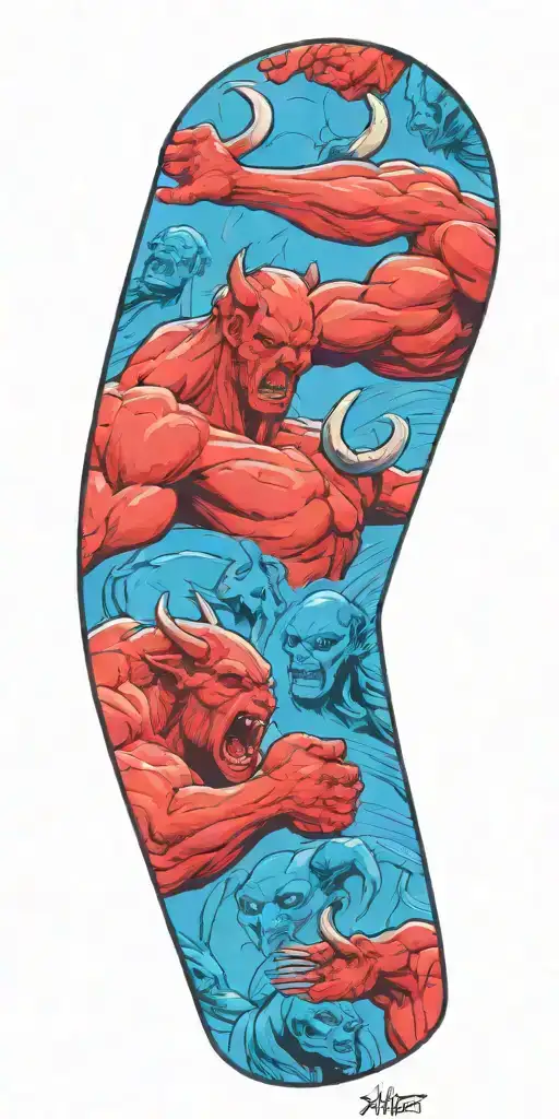 1 Male Minotaur With 1 Captured Female Alien